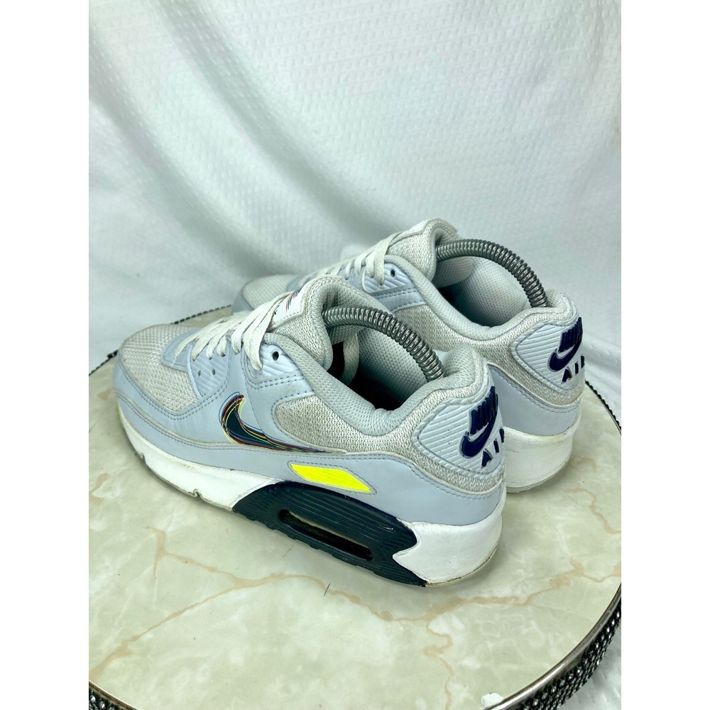 Nike Air Max 90 "3D SWOOSH" Shoes Womens 8 White Grey Streetwear Comfy Sneakers - Picture 6 of 11